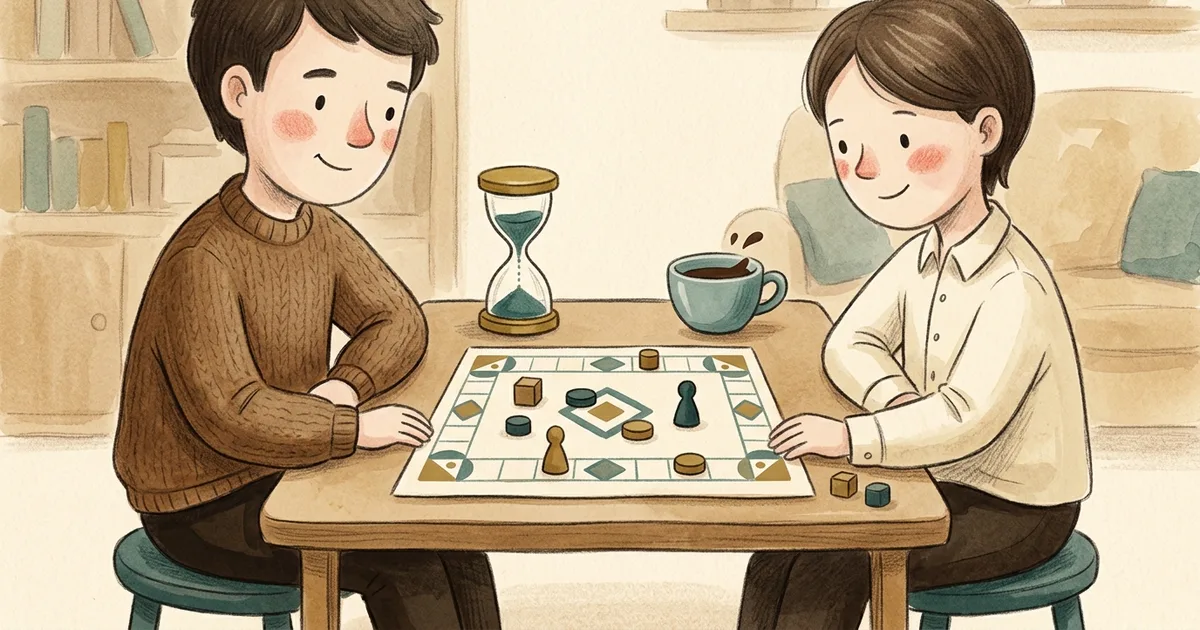 An illustration of a quick light game with a sand timer running